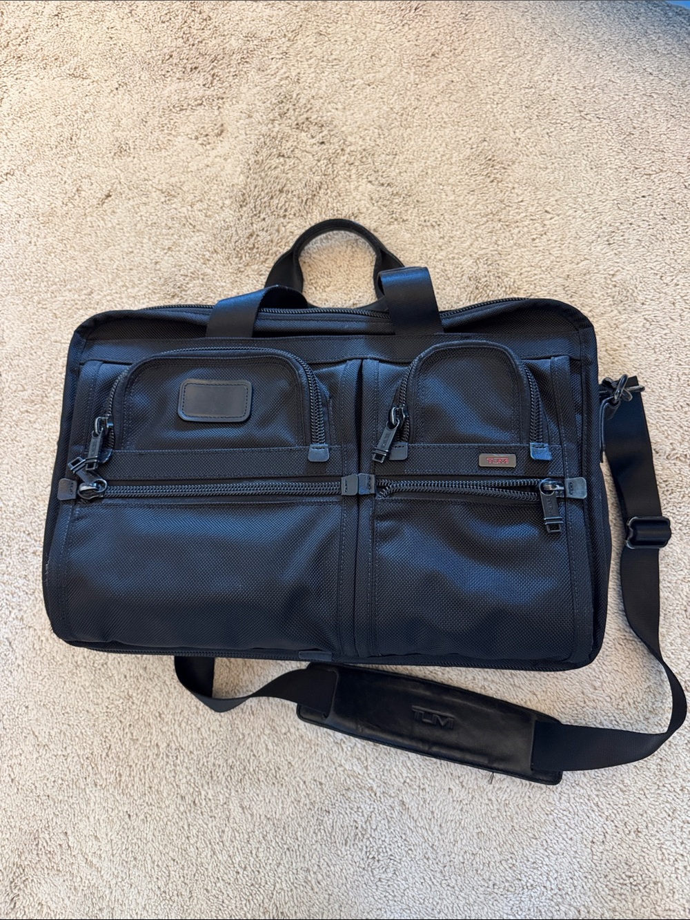 Tumi Black Laptop Briefcase with Laptop Sleeve